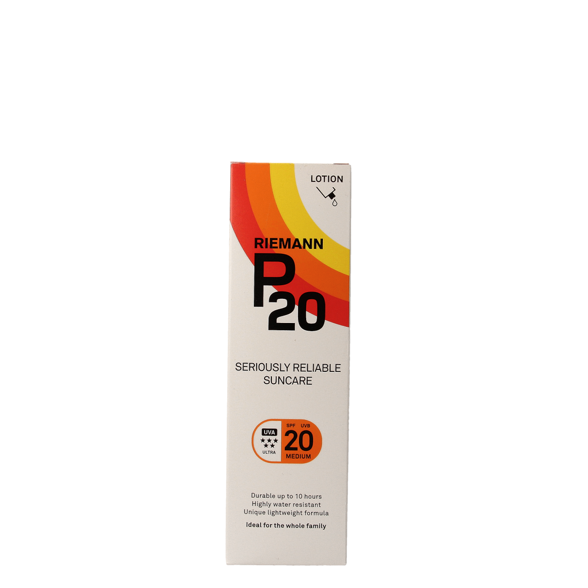 P20 Once a Day Lotion SPF20 sun protection lotion in a 100ml bottle, suitable for daily use.