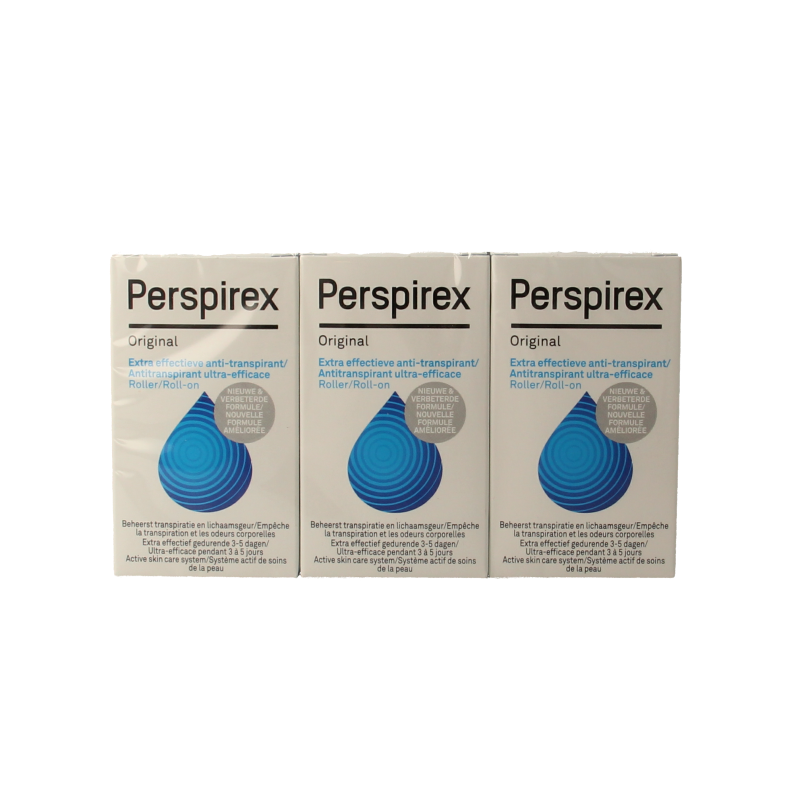 Perspirex Antiperspirant roll-on deodorant in 20ml bottle, designed to reduce sweating and control odor.