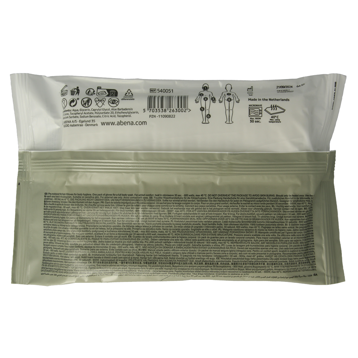 Abena Wet wash washandjes verzorgend for facial cleansing, set of 8 soft, gentle cloths for skincare and face cleaning.