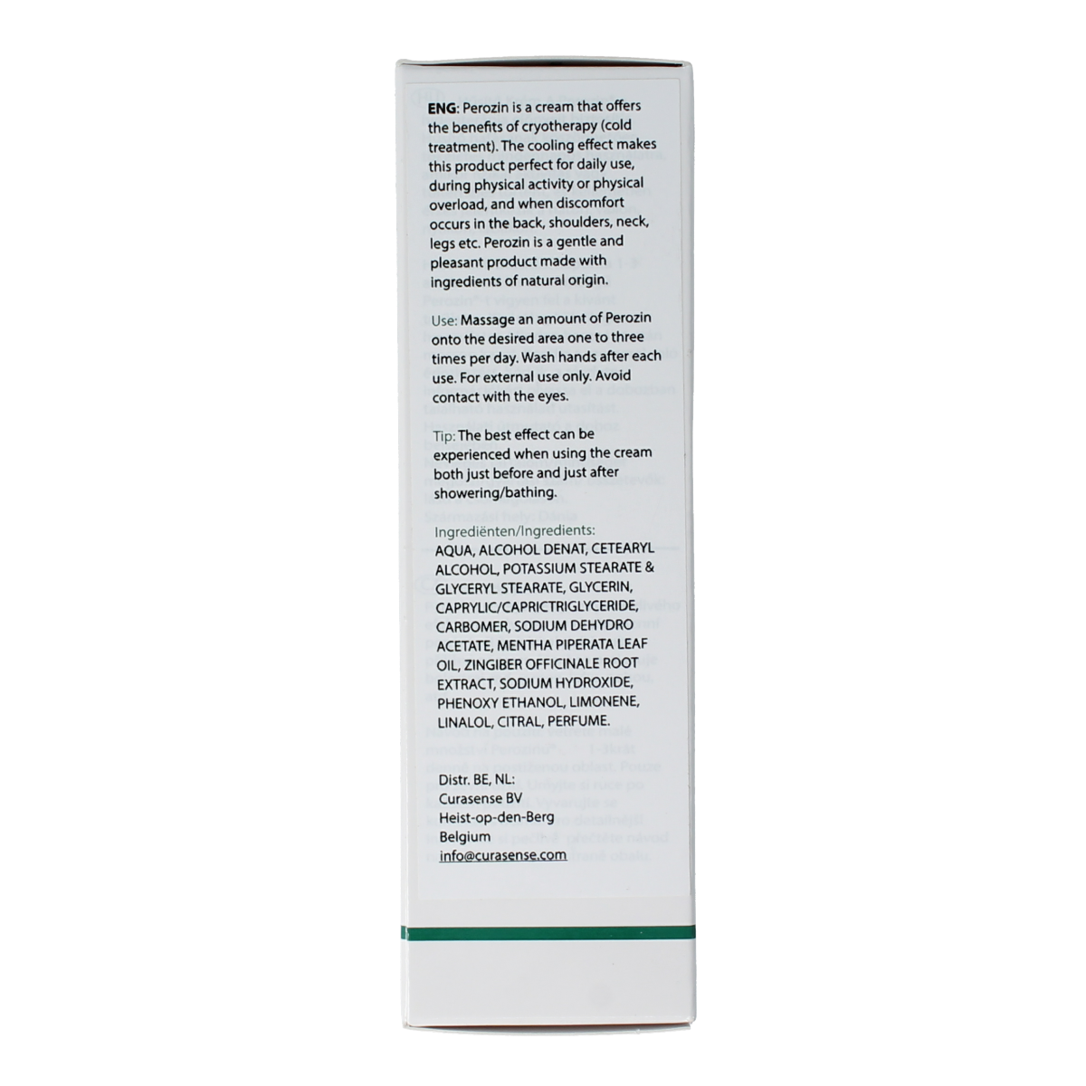 TC Curasense Perozin muscle and joint care gel in 100ml tube, soothing topical treatment for muscles and joints.