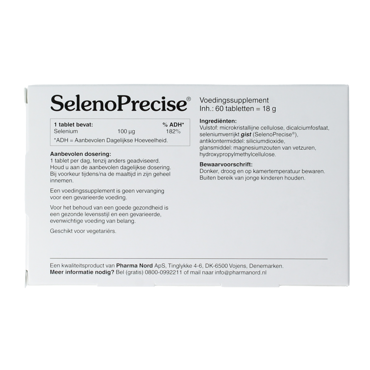 Pharma Nord SelenoPrecise 60-Count selenium vitamin tablets in a blister pack.
