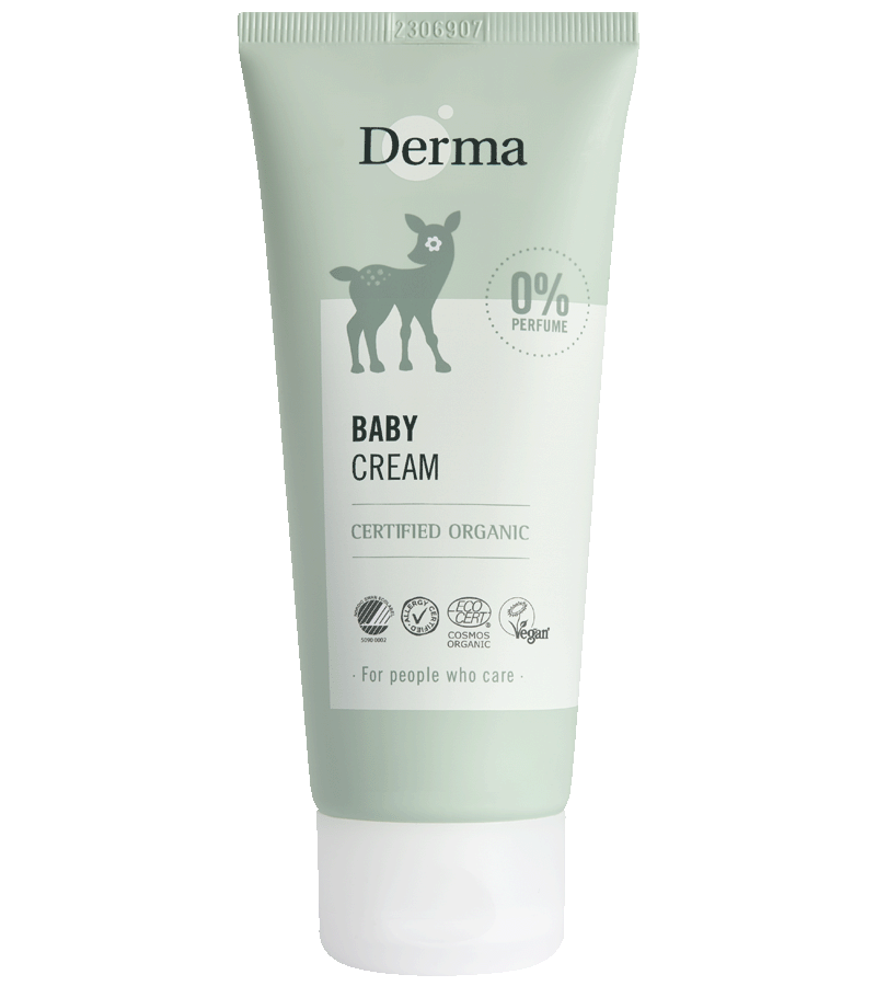 Baby Derma Eco baby cream in a 100ml tube, gentle skincare product for infants and toddlers, with a soft, soothing design.