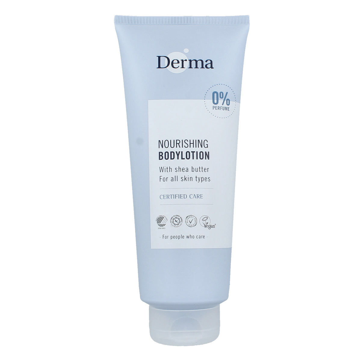 Derma Family bodylotion in a 350ml bottle, featuring a pump dispenser and soft, creamy texture for skin nourishment.