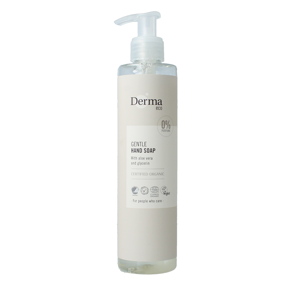Derma Eco hand soap in a 250ml bottle, featuring a sleek design with the label displaying the Derma brand and eco-friendly packaging.