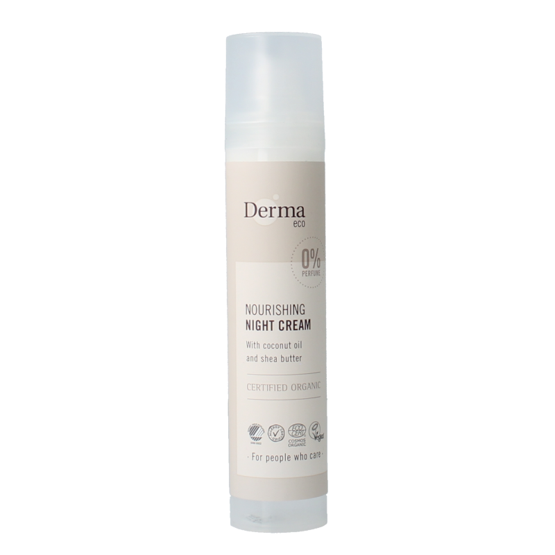 Derma Eco night cream in 50ml jar, close-up view showing the container for facial skincare.