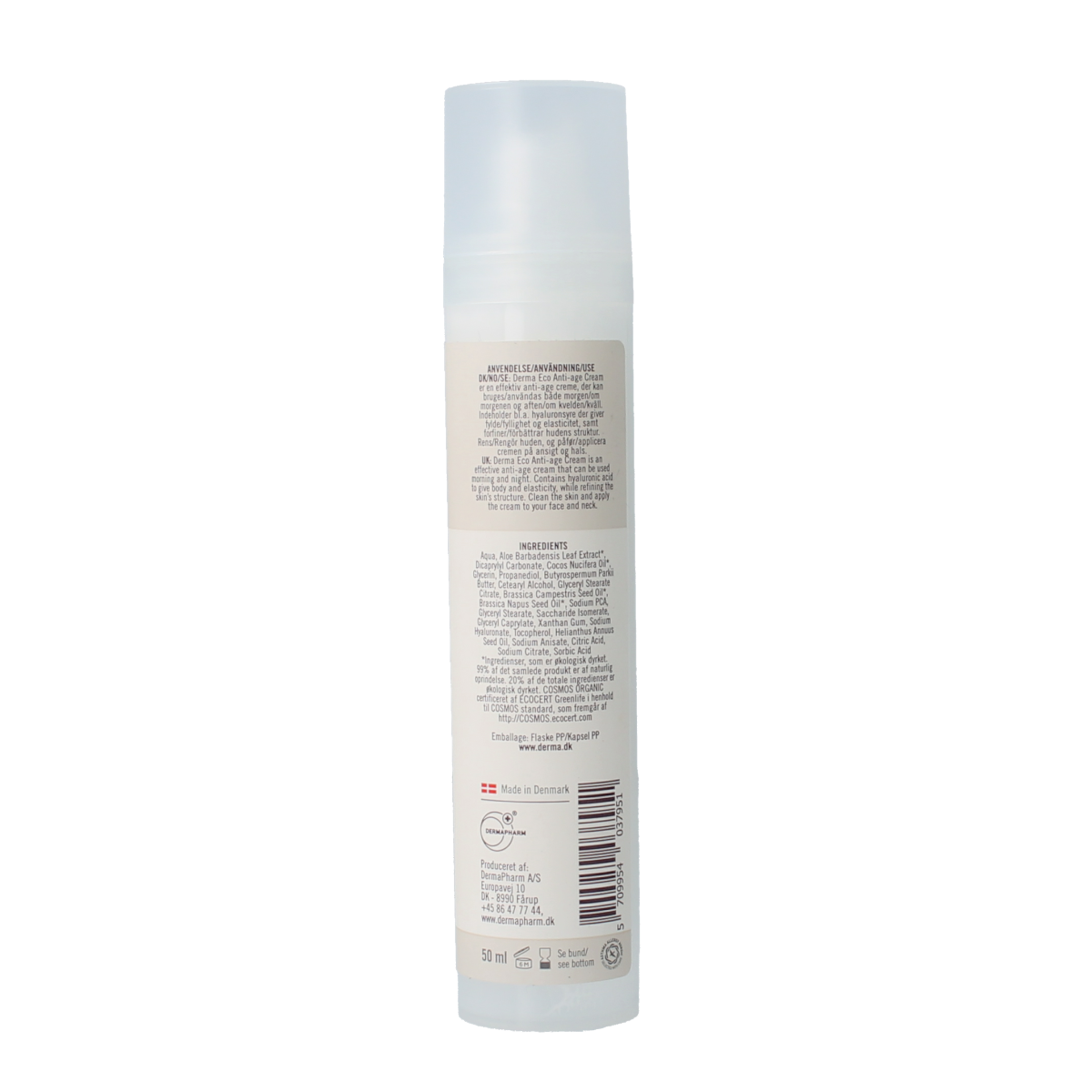 Derma Eco anti-age face cream in 50ml jar, moisturizing facial skincare product with natural ingredients.
