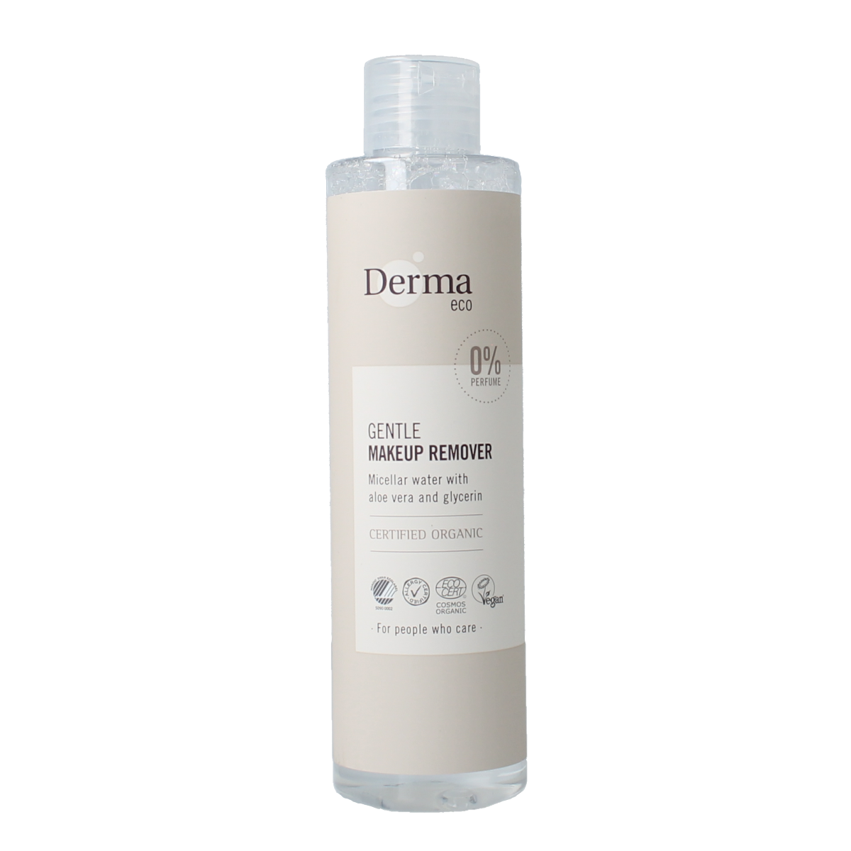 Derma Eco micellar water in a 200ml bottle, facial skincare product for gentle cleansing and makeup removal.