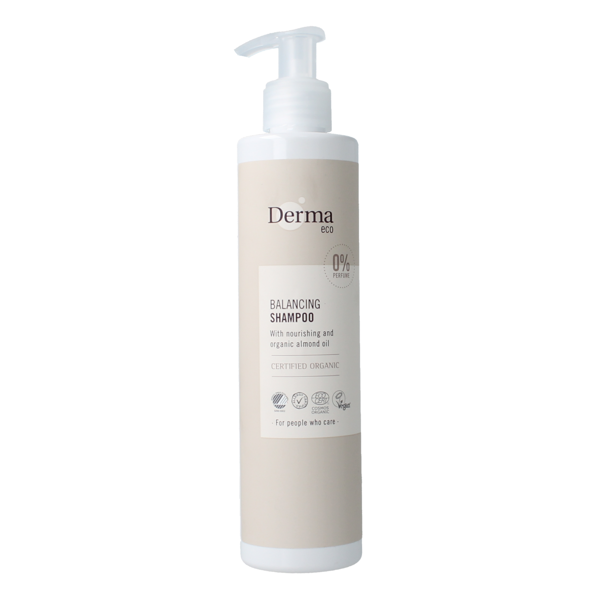Derma Eco shampoo bottle, 250ml, with green and white packaging, designed for hair care and scalp nourishment.