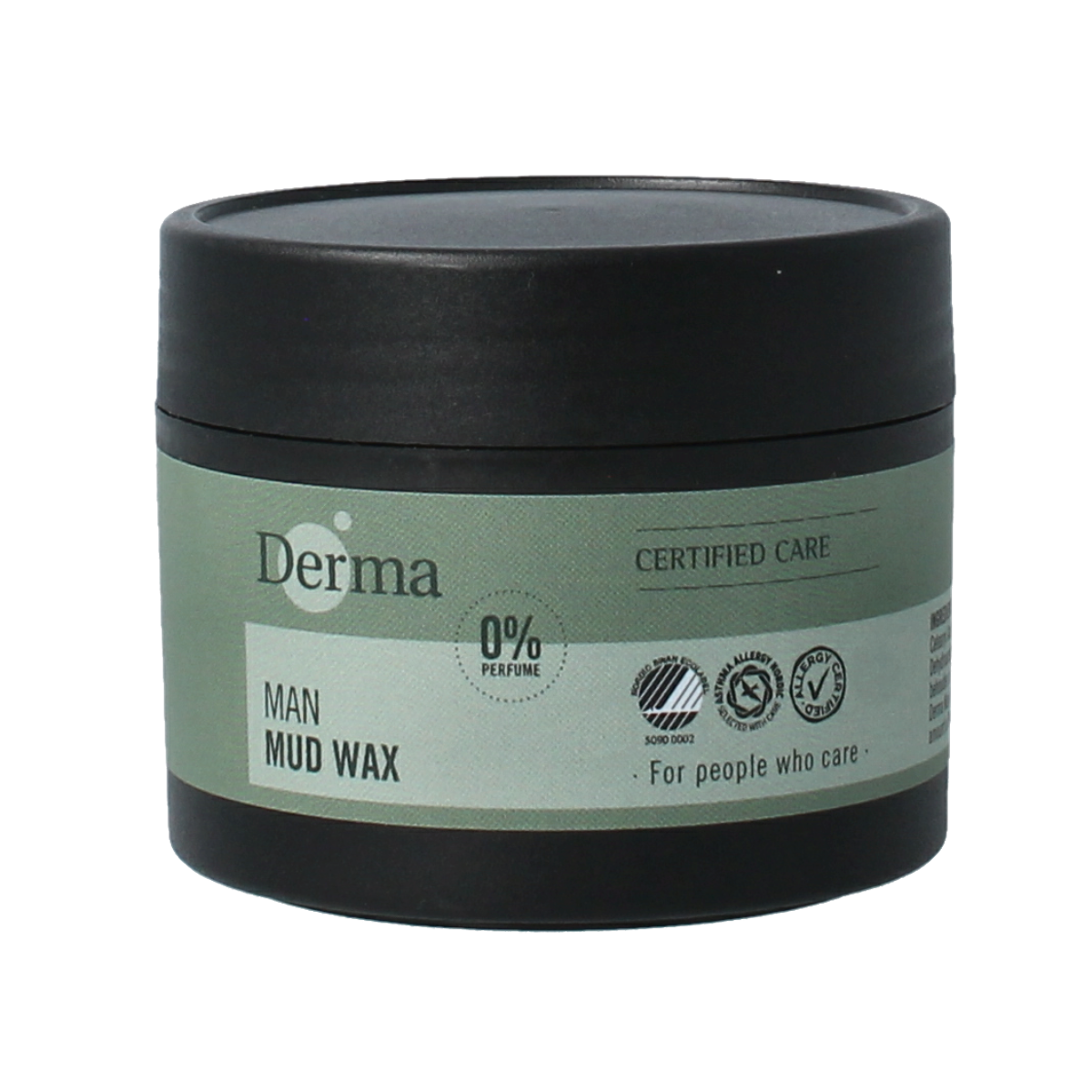 Derma Man mud wax hair styling product in 75ml container, showcasing the packaging and product details.