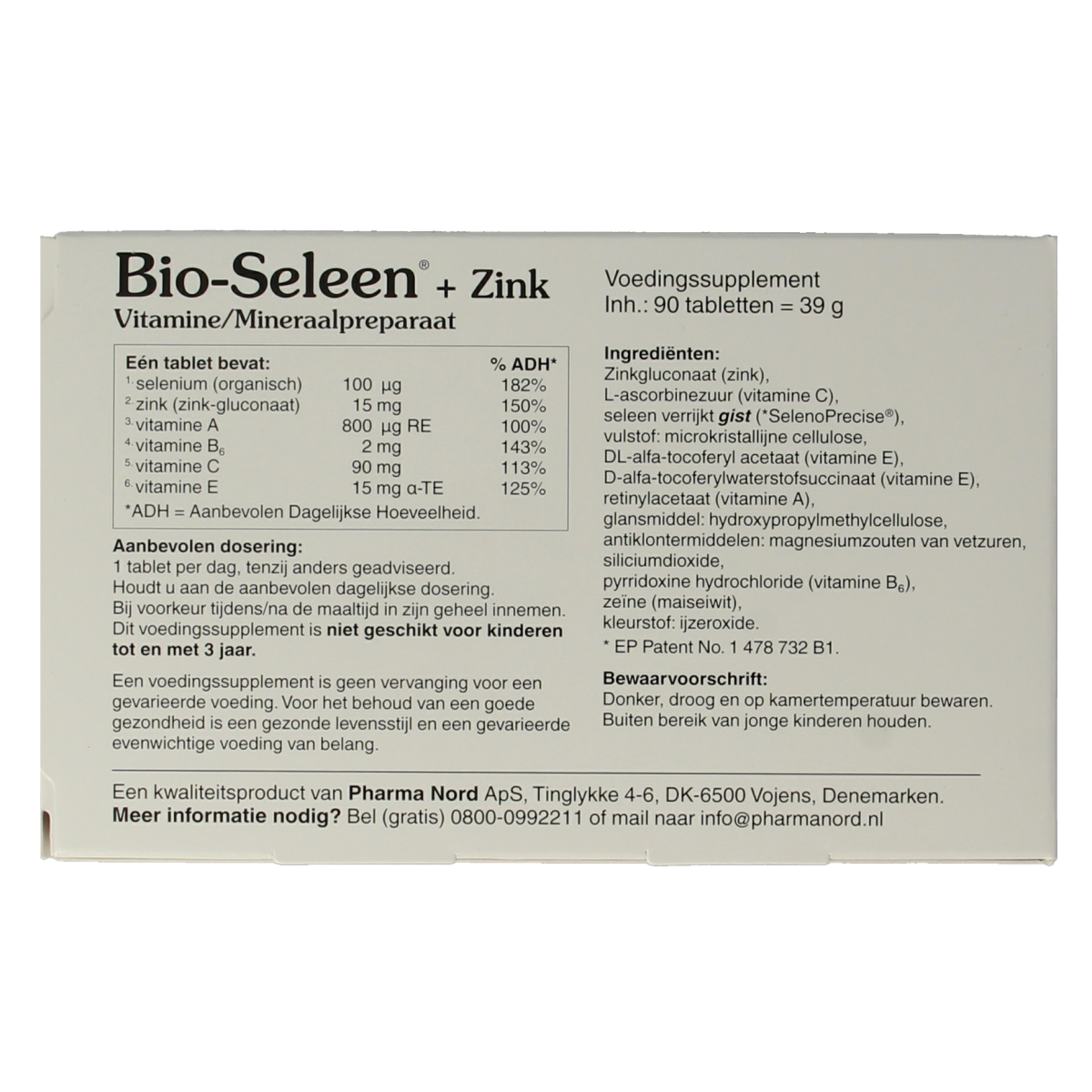 Pharma Nord Bio Seleen & Zink mineral supplement tablets, multi-mineral complex with selenium and zinc, on white background.