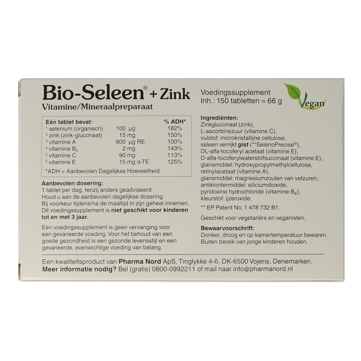Pharma Nord Bio Seleen & Zink multivitamin tablets, supplement with selenium and zinc, shown in a bottle.