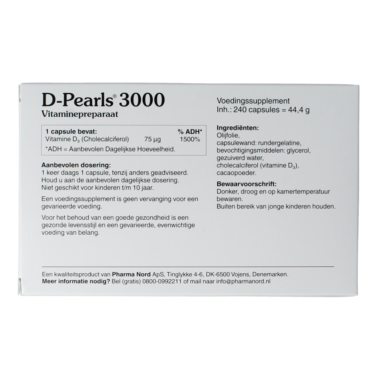 Pharma Nord Bio Vitamin D3 75mcg (3000IU) supplement capsules, showing the product bottle with capsules inside.