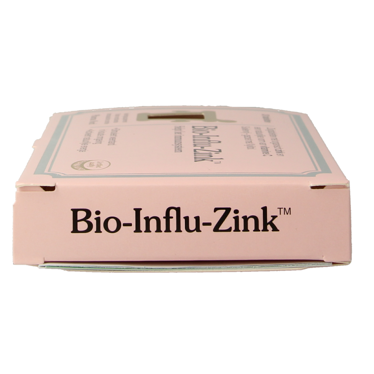 Pharma Nord Bio Influ Zink mineral tablets, zinc supplement, showing 30 tablets in a clear bottle.