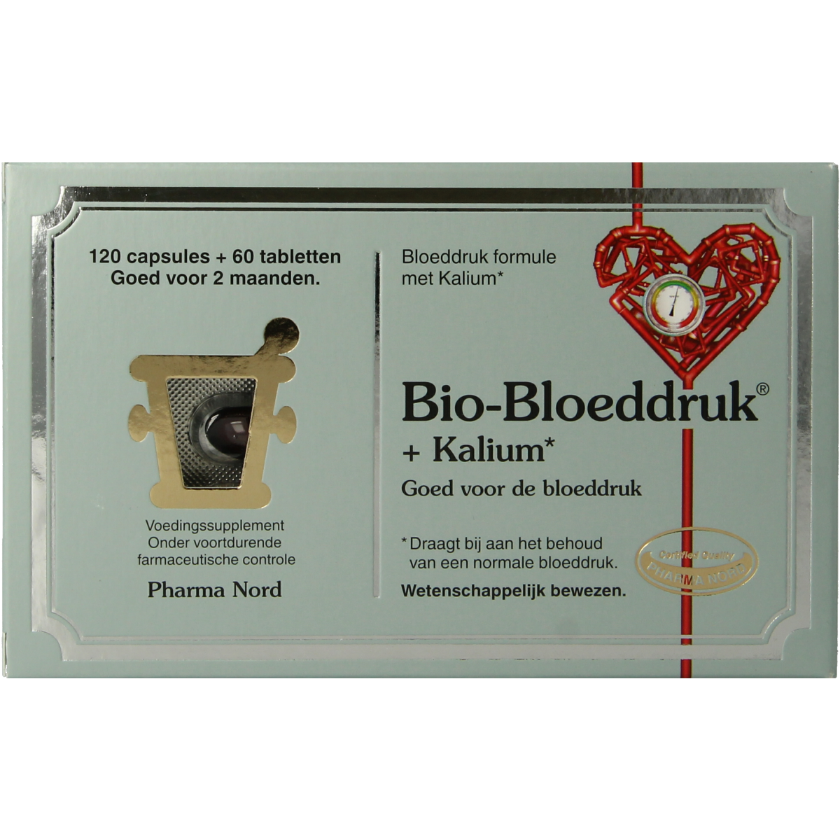 Pharma Nord Bio bloeddruk en kalium supplement, 120 capsules plus 60 tablets, mineralen multivitamine voor bloeddruk en kaliumbalans
