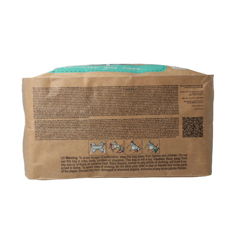 Bambo Babyluiers maat 5, 12-18kg, 22 stuks, soft disposable diapers for babies in a package.