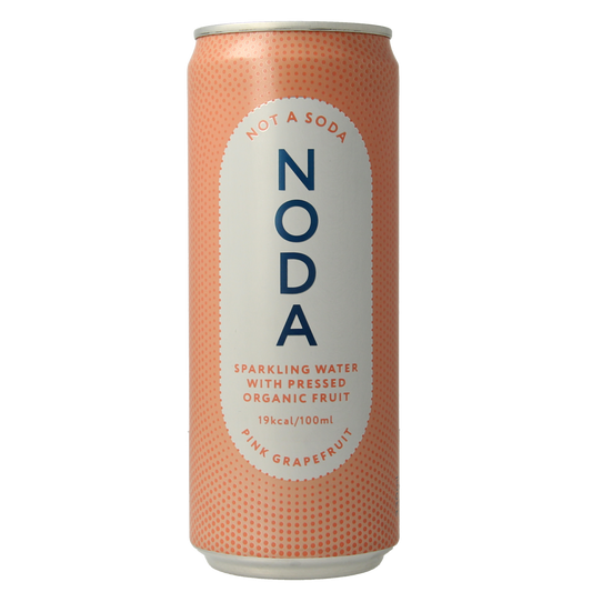 NODA Pink Grapefruit Bio juice in a 330ml bottle, showcasing the vibrant pink color and fresh fruit label.