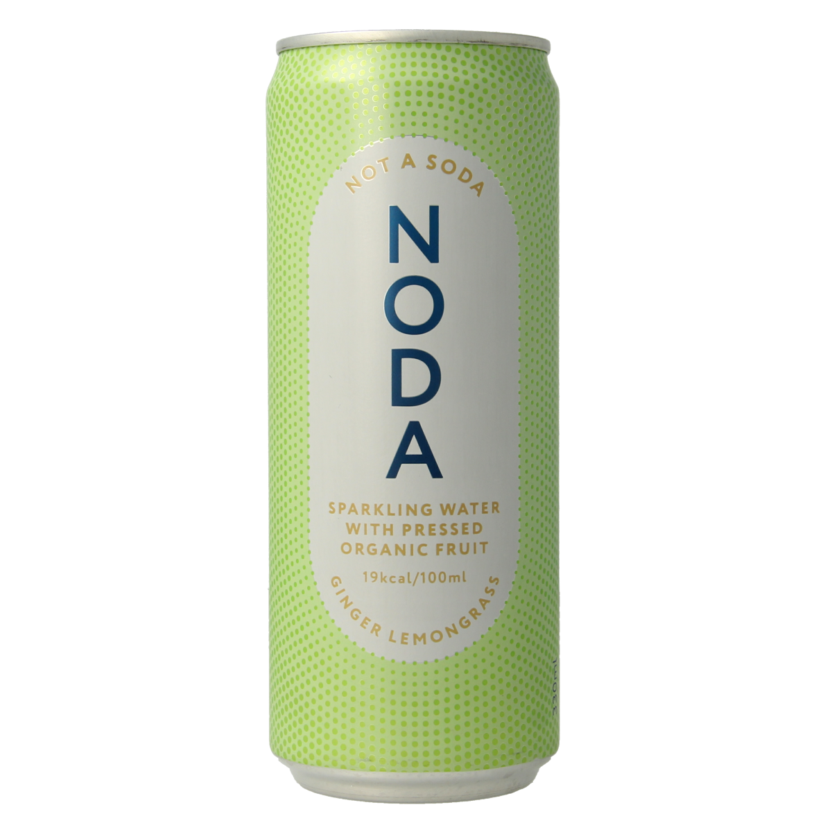 NODA Ginger Lemongrass bio drink in 330ml bottle, natural herbal beverage with ginger and lemongrass ingredients.
