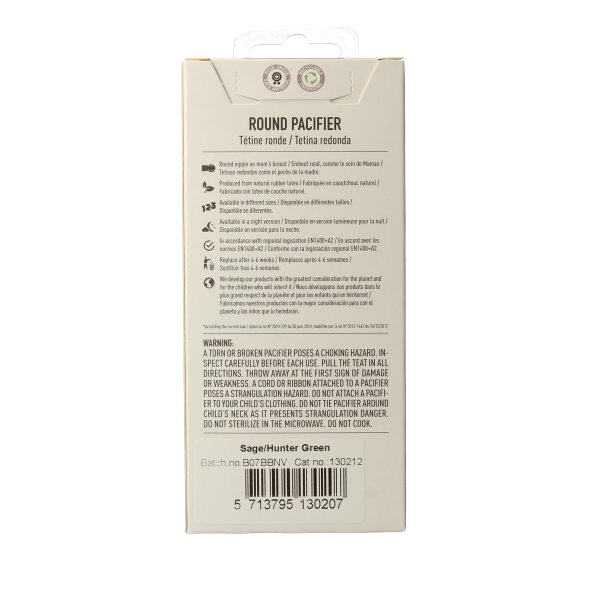 Bibs Fopspeen maat 3 in sage and hunter green, pack of 2, for baby bottles and pacifiers, by Bibs.