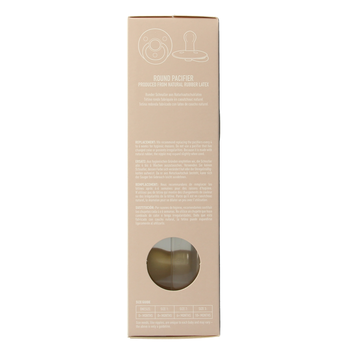 Bibs Fopspeen maat 3 in blush vanilla, night version, two-piece set for baby comfort and soothing.