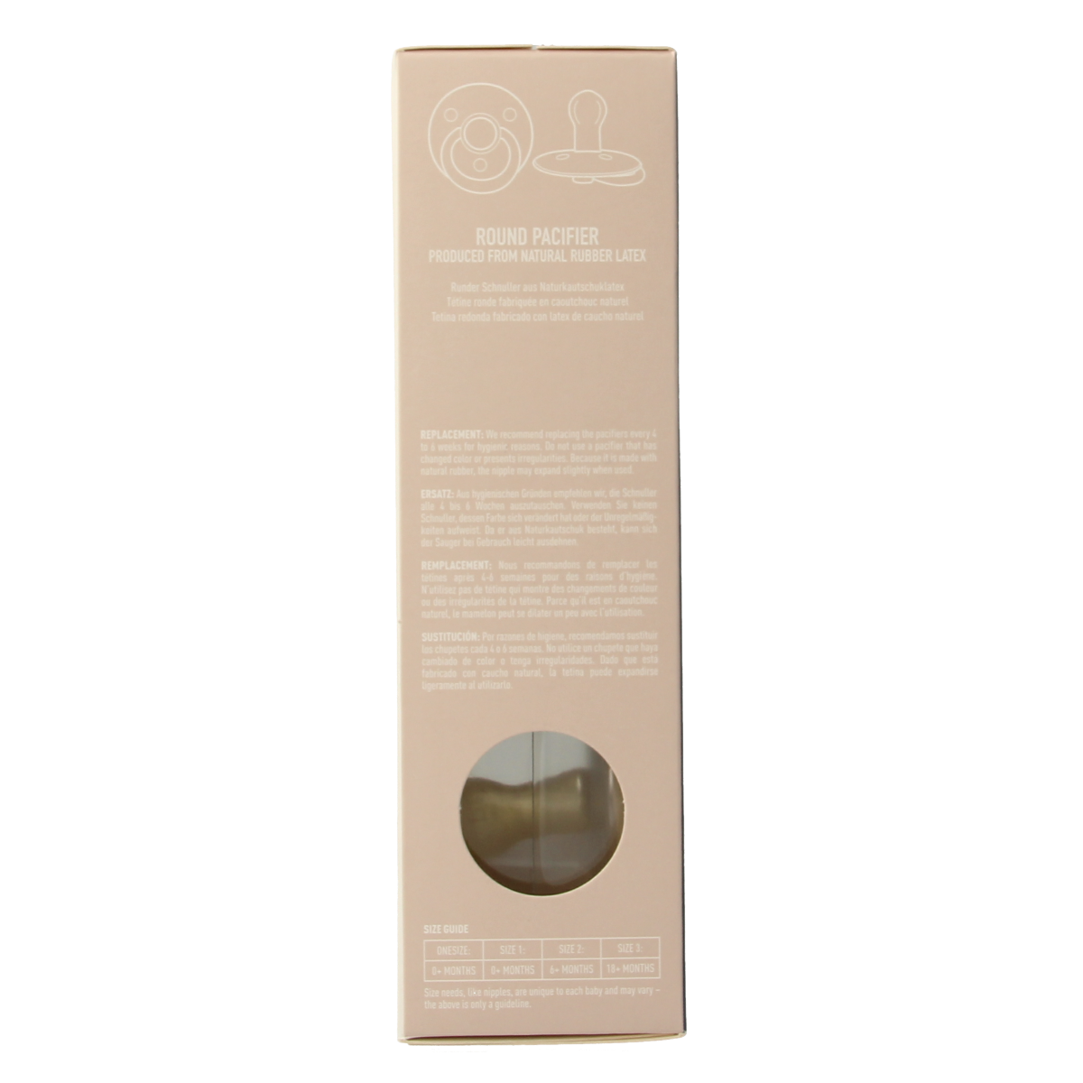 Bibs Fopspeen maat 2 in sage vanilla, night edition, for babies, displayed with packaging and product details.