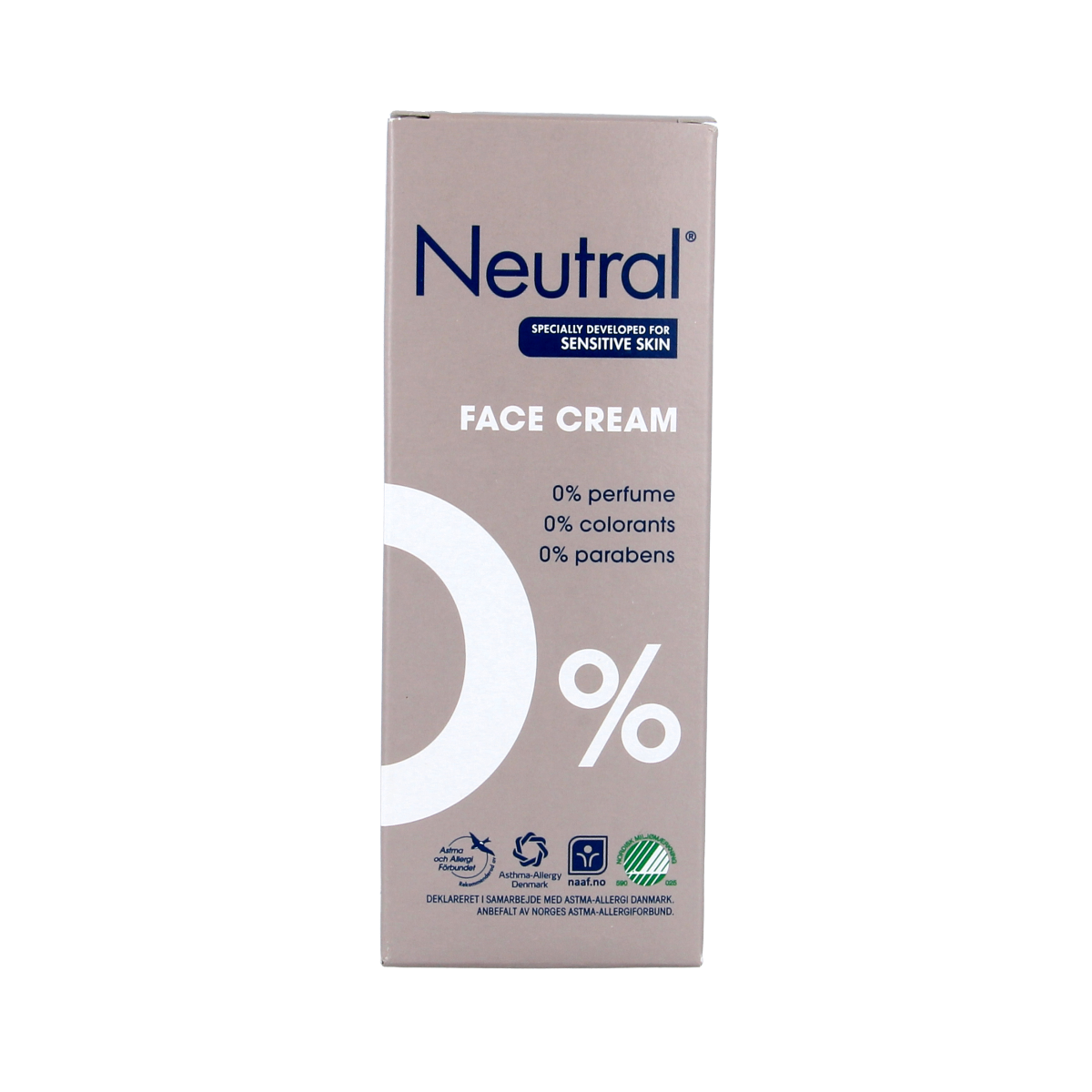 Neutral face day cream in a 50ml jar, featuring a smooth, white moisturizer for daily facial skincare.
