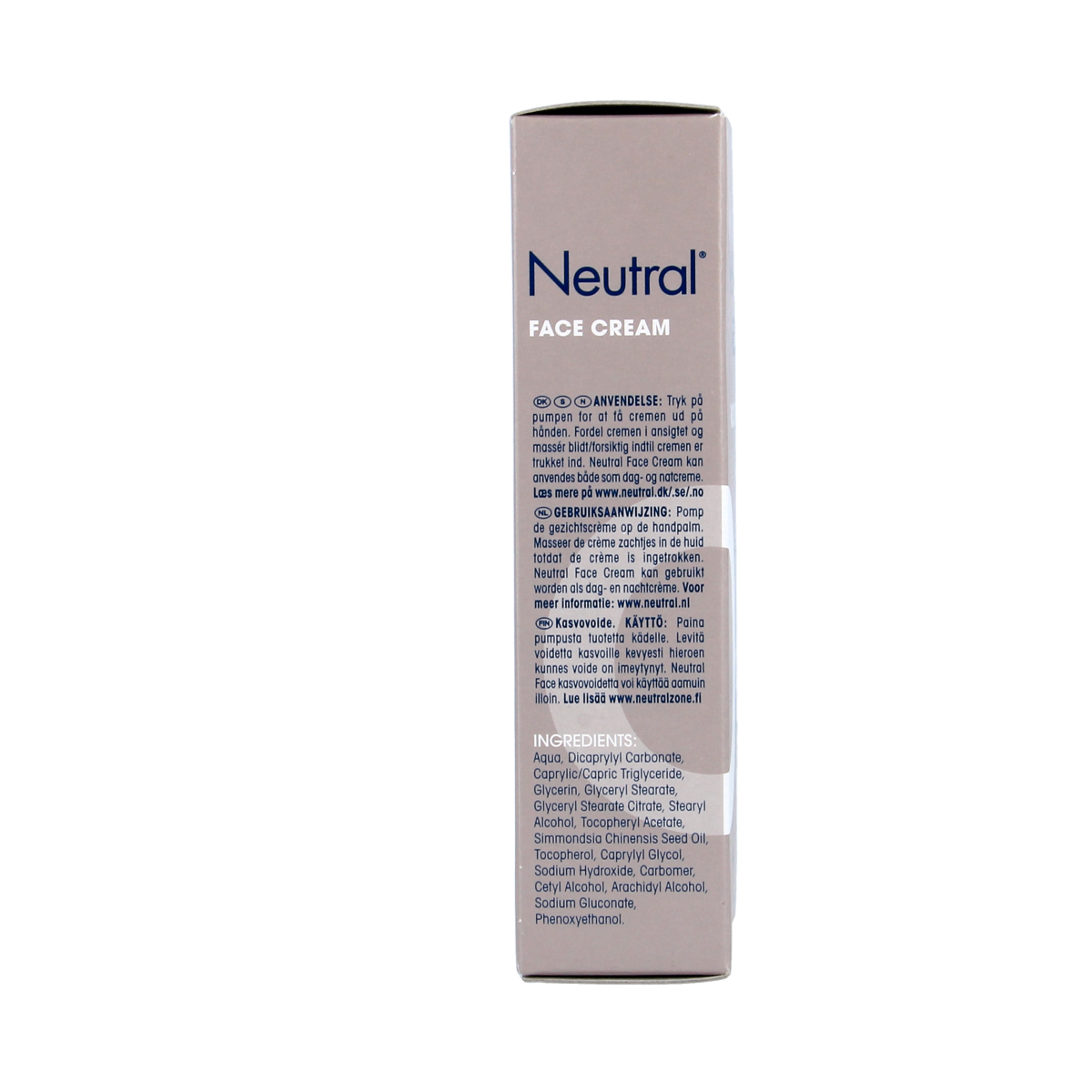 Neutral Face/day cream 50ml jar, moisturizing facial skincare product from Neutral with smooth, neutral-toned packaging.