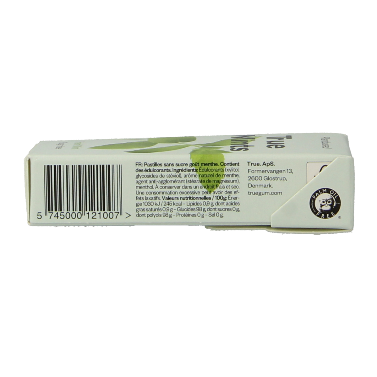 True Mints Fresh mint sugar-free candy in a 13-gram package, featuring bright green mints and the True Mints branding.