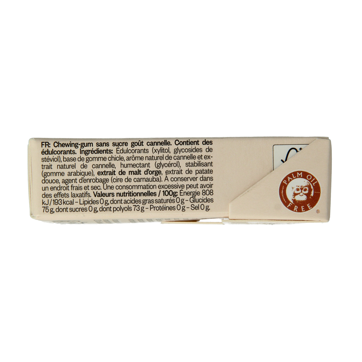 True Gum Cinnamon sugar-free candy in 21g package, showing the candy pieces with cinnamon flavor and brand packaging.