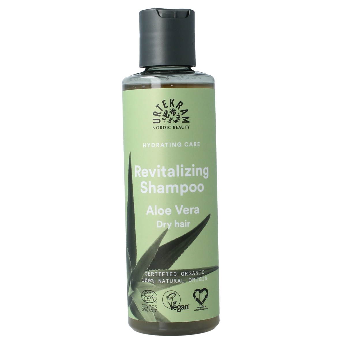 Urtekram Aloe Vera Shampoo for dry hair, 250ml, natural hair care product with soothing aloe vera for hydration and nourishment.