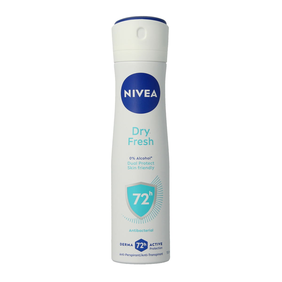 Nivea fresh anti-transpirant deodorant spray in 150ml bottle, featuring a sleek blue and white design and spray nozzle.