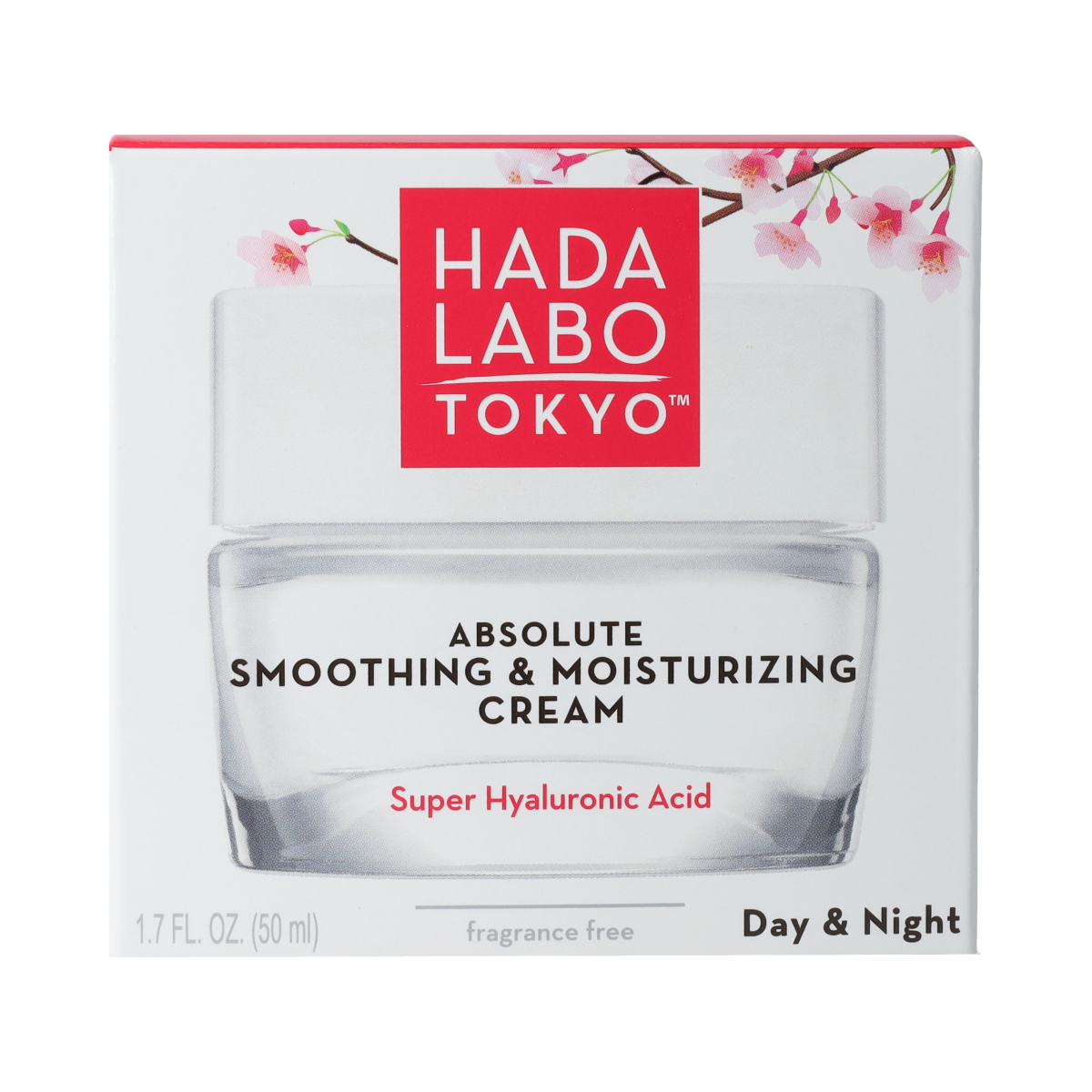 Hada Labo Tokyo Absolute Smoothing & Moisturizing Cream 50ml jar, facial skincare product with smooth, hydrated skin finish