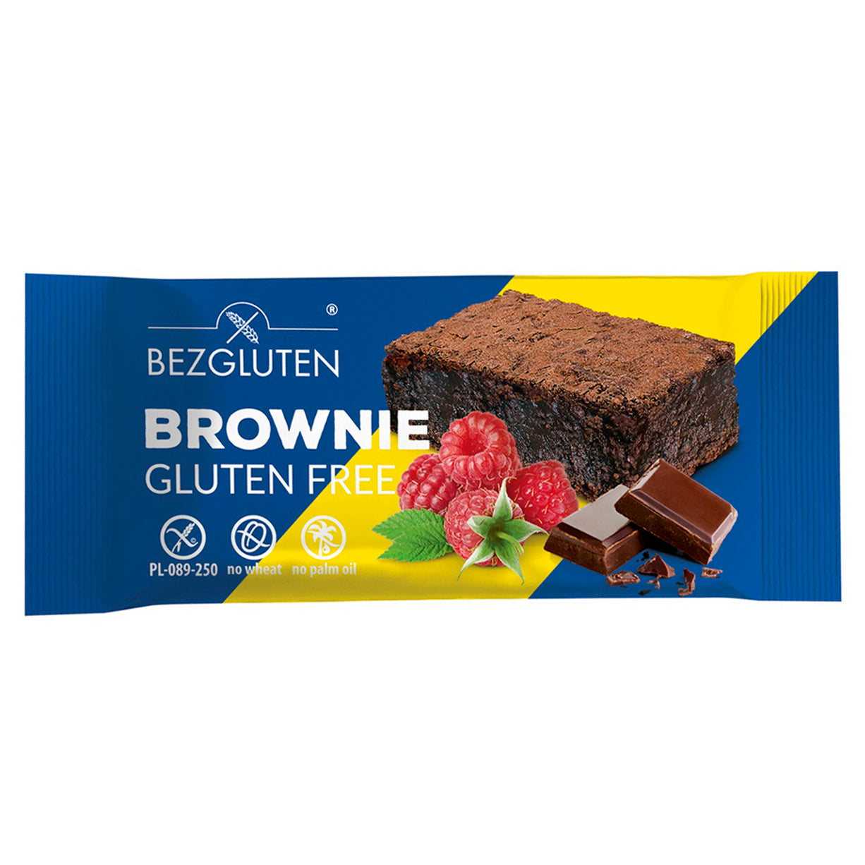Bezgluten gluten-free brownie snack, 50g, chocolate-flavored dessert for gluten-free treats and snacks.