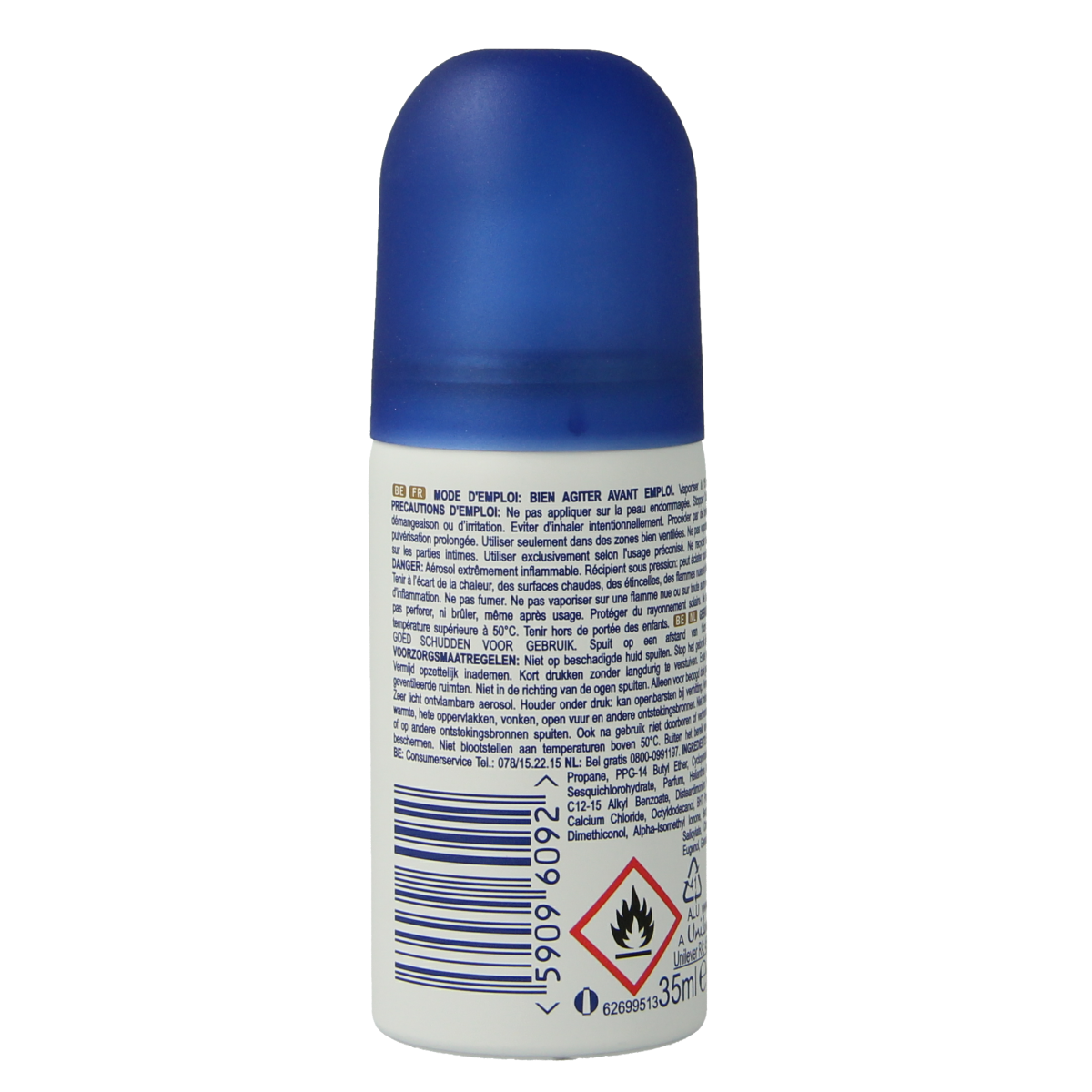 Dove Deospray original mini deodorant spray in 35ml container, compact and portable for everyday freshness.