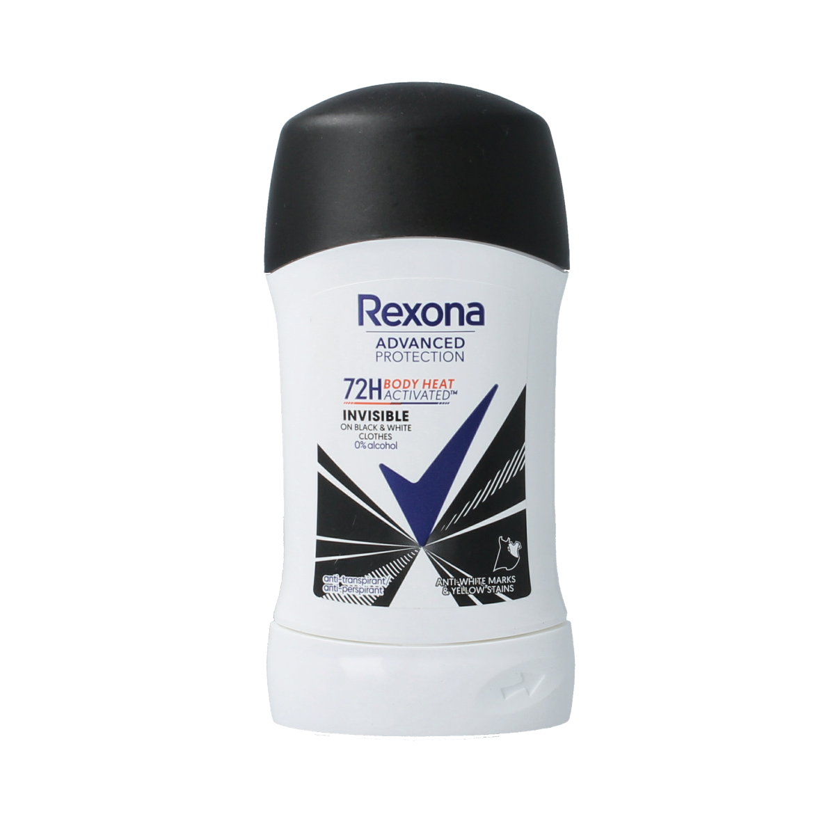 Rexona Women's Invisible Deodorant Stick, 50ml, with sleek packaging and transparent cap showing the deodorant stick.