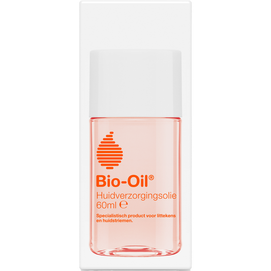 Bio Oil huidverzorgingsolie in 60ml bottle, lightweight body oil for skin hydration and nourishing care.
