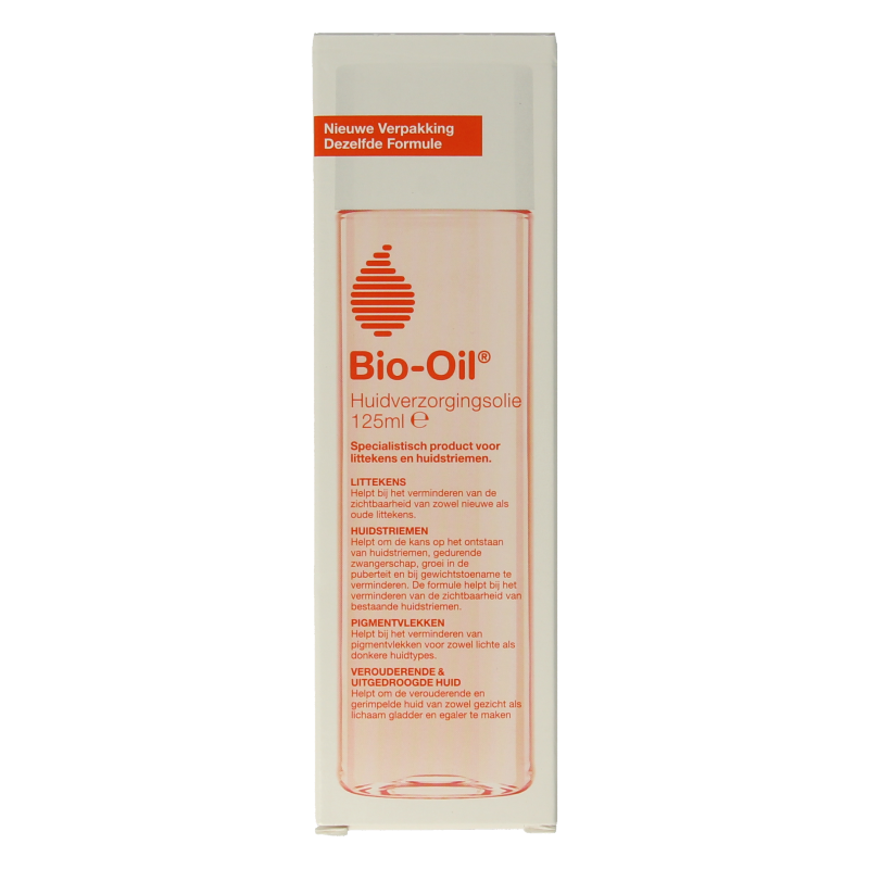 Bio Oil huidverzorgingsolie in 125ml fles, geschikt voor lichaamsverzorging, met natuurlijke ingrediënten en verzorgende eigenschappen.