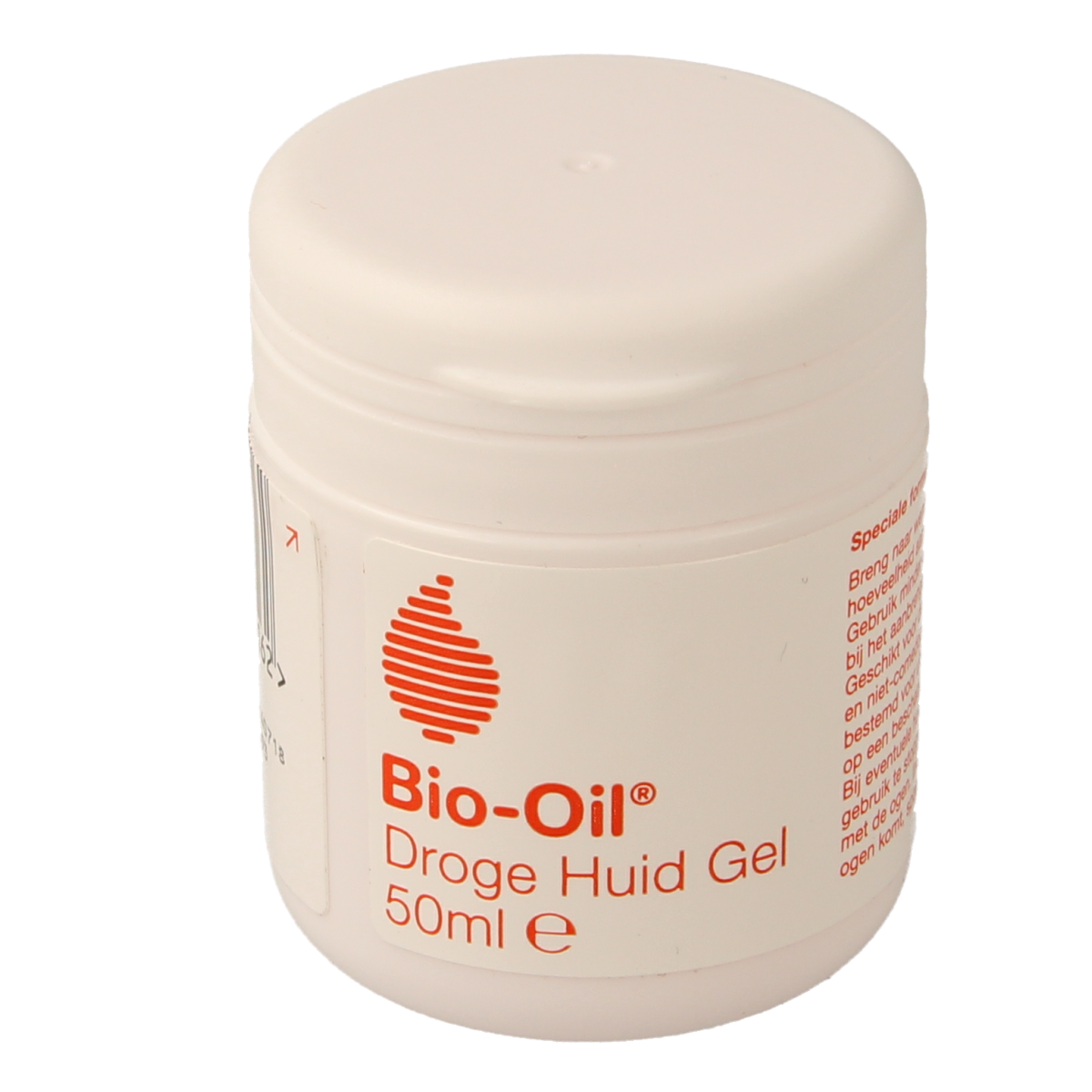 Bio Oil droge huid gel in 50ml bottle, moisturizing body care product from Bio Oil, with a clear gel texture and packaging.