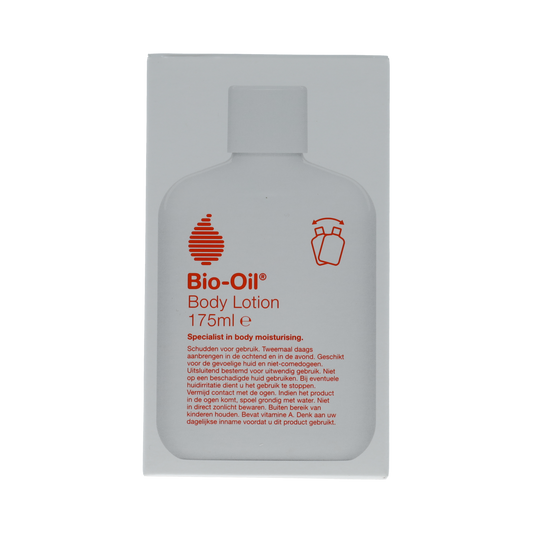 Bio Oil Bio-Oil Body Lotion 175ml bottle, moisturizing body care product with smooth, lightweight texture, in a white and orange container.