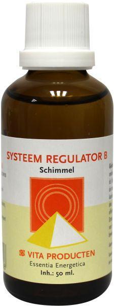 Vita Systeem regulator B 50ml herbal supplement in a clear glass bottle with a dropper, designed for herbal health support.
