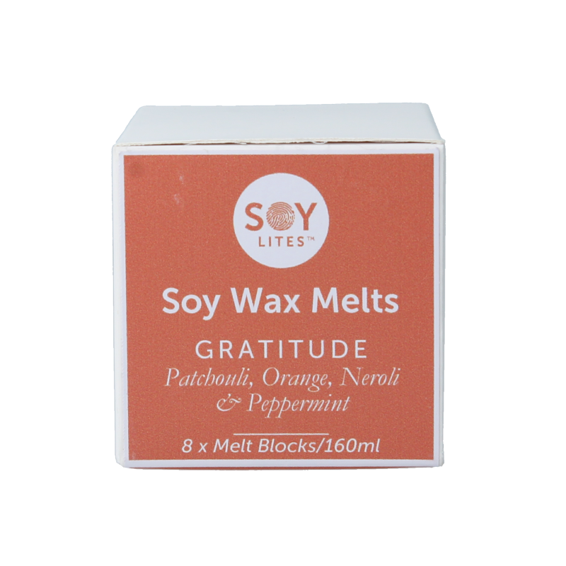 Soylites Soja wax melts Gratitude set of 8, natural soy candle melts with warm aroma, ideal for home fragrance.