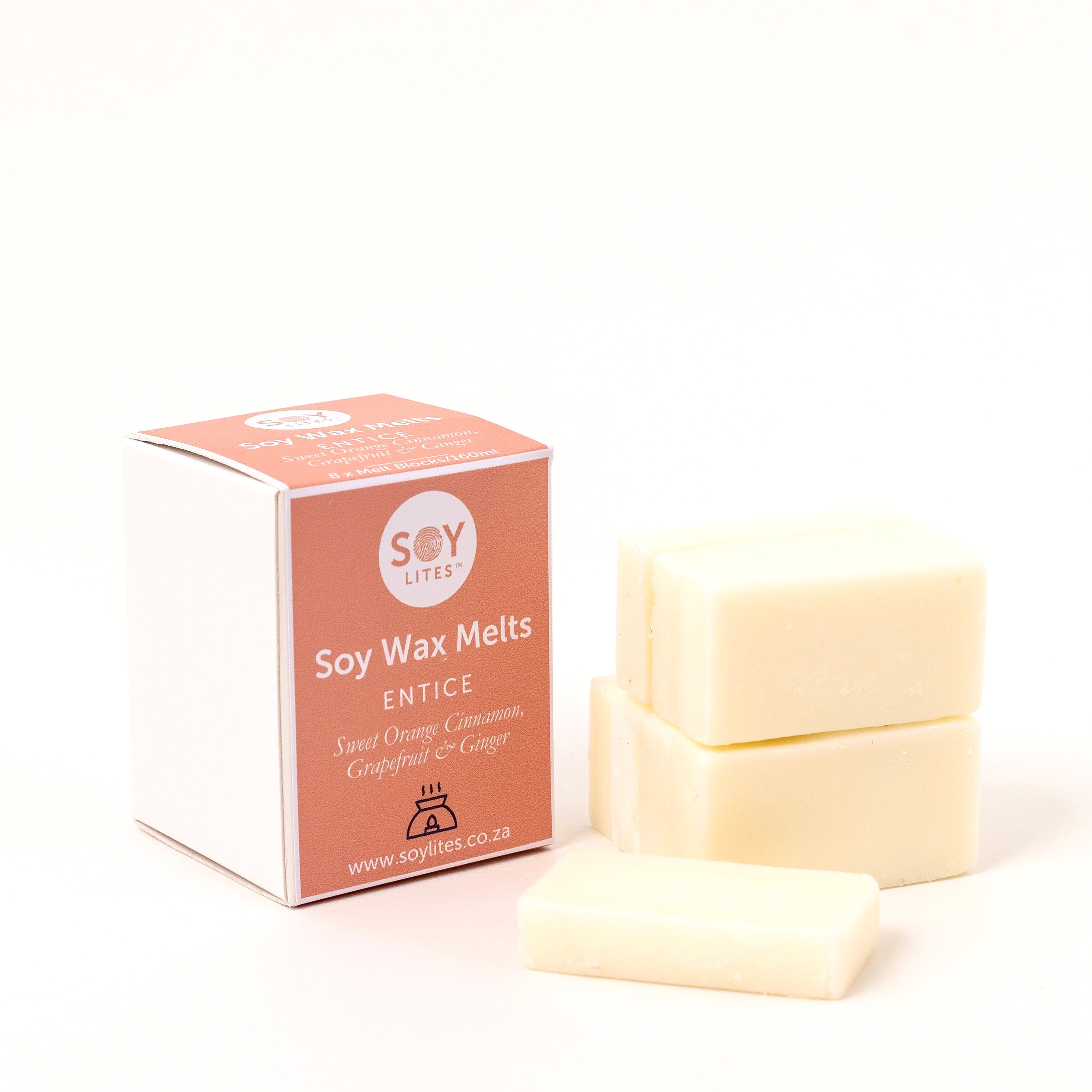 Soylites brand soy wax melts in a pack of 8, scented candle wax melts with a warm, inviting appearance.