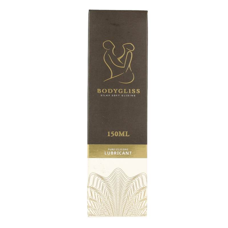 Bodygliss silky soft gliding lubricant in a 150ml bottle, smooth and moisturizing personal care product.