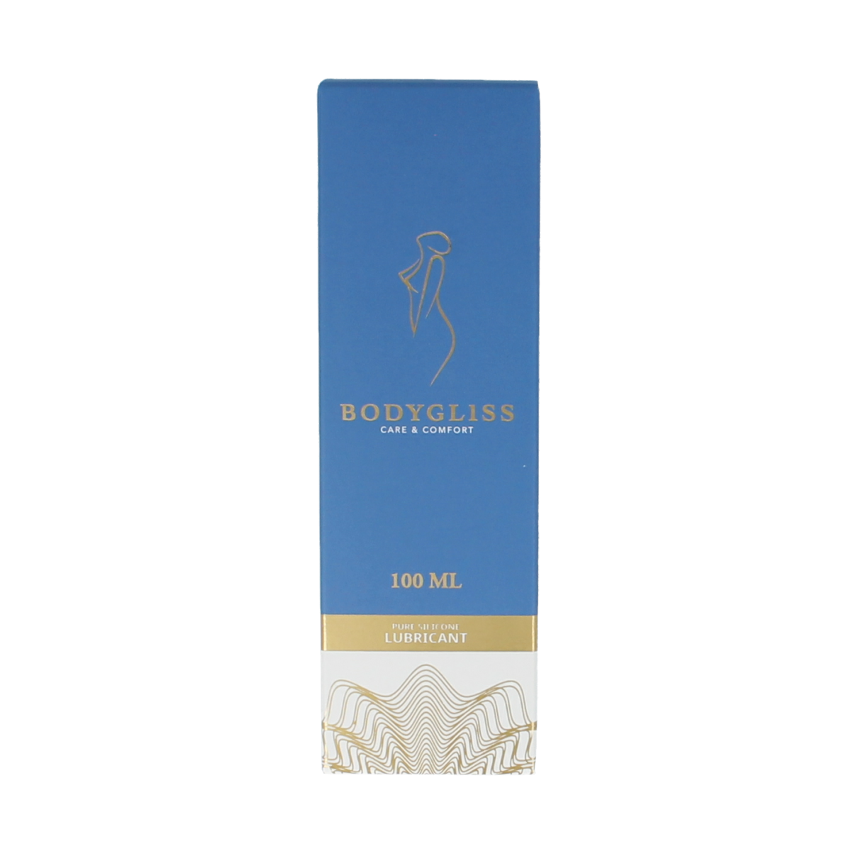 Bodygliss female care & comfort lubricant in a 100ml bottle, featuring clear packaging and the brand logo.