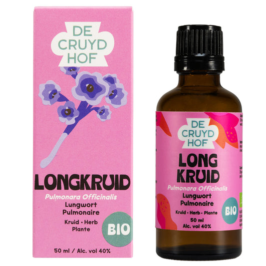 Cruydhof Pulmonaria herbal tincture in 50ml bottle, a natural herbal remedy from Cruydhof's kruidenpreparaten collection.