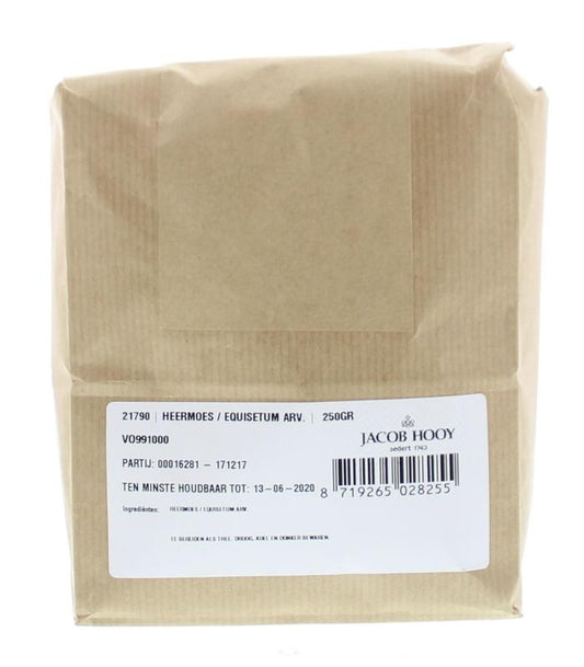 Jacob Hooy Heermoes (schaafstro) herbal salt and meal mix, 250g, in a clear package showing the herbal blend.