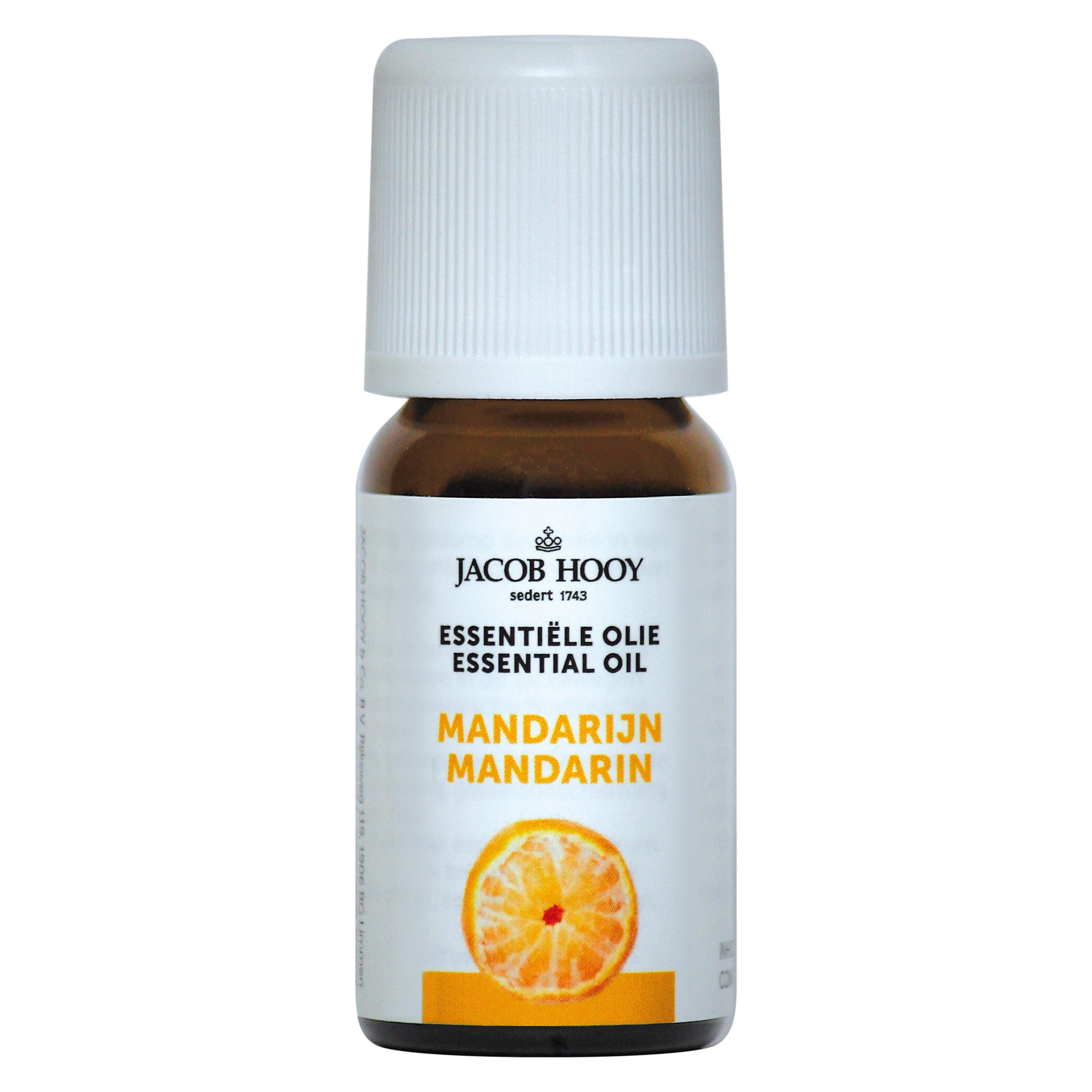 Jacob Hooy Mandarijn etherische olie in een 10 ml fles, citrus geur, natuurlijke aromatherapie olie, product van Jacob Hooy