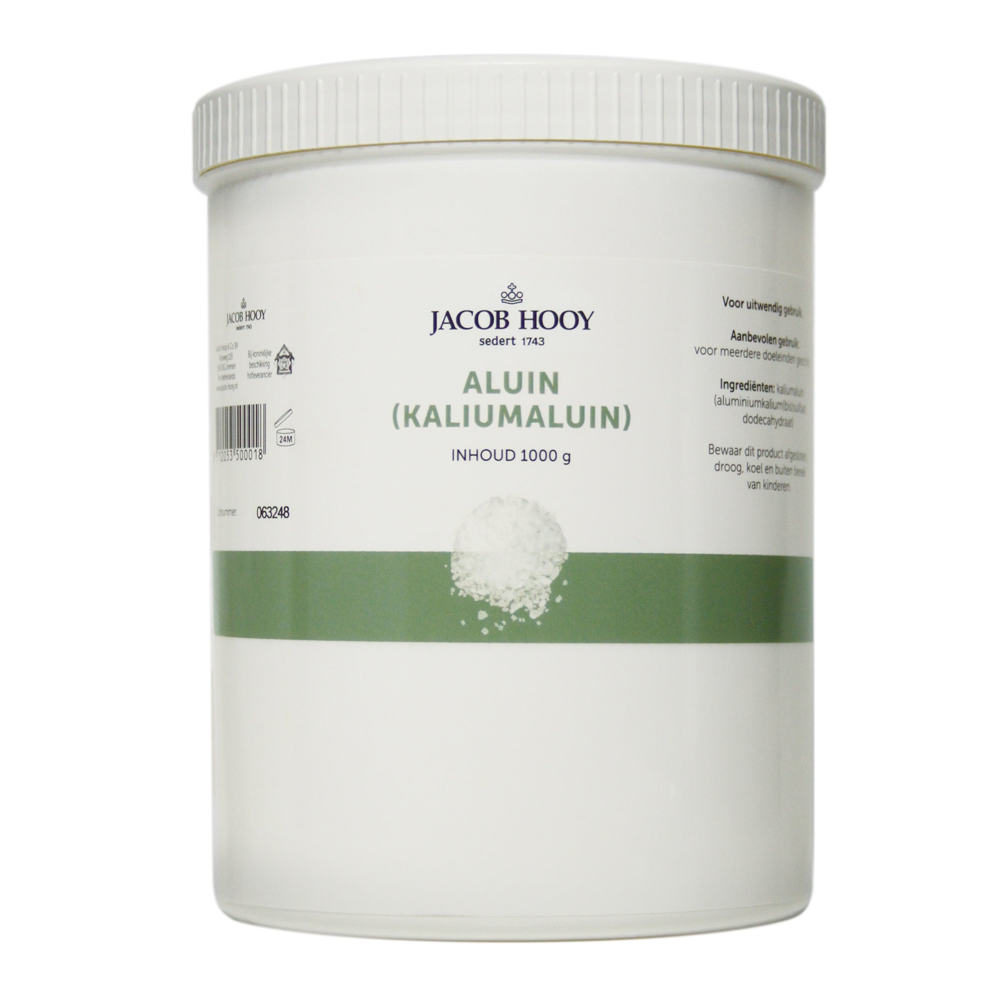 Jacob Hooy Aluin meelkristal pot 1.00 Kilogram
