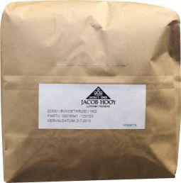 Jacob Hooy bijvoetkruid in a 1 kg package, fresh herbs for cooking and seasoning, shown in a clear image.