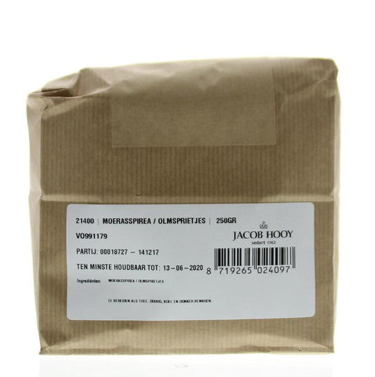 Jacob Hooy Moerasspirea herbal mix in a 250g package, part of kruiden, zouten en maaltijdmixen collection.