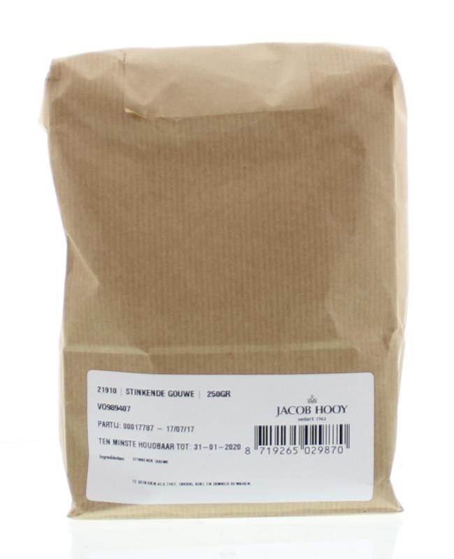 Jacob Hooy Stinkende Gouwe kruiden in een pot, 250 gram, voor koken en kruidenmixen.